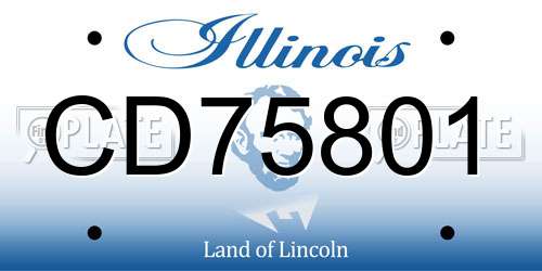 CD75801 Illinois License Plate