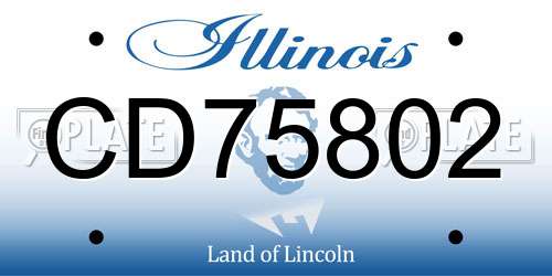CD75802 Illinois License Plate