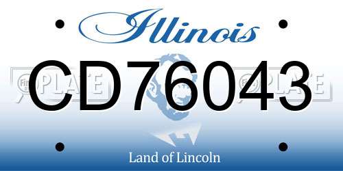CD76043 Illinois License Plate