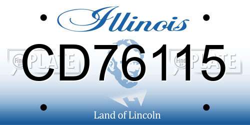 CD76115 Illinois License Plate
