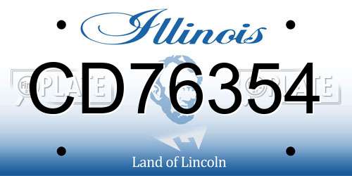 CD76354 Illinois License Plate