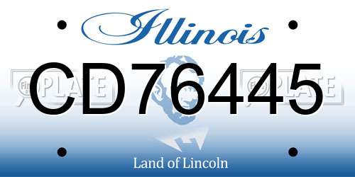 CD76445 Illinois License Plate