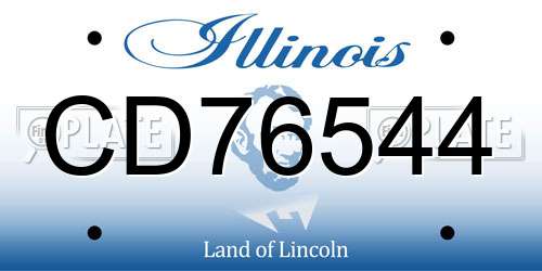 CD76544 Illinois License Plate