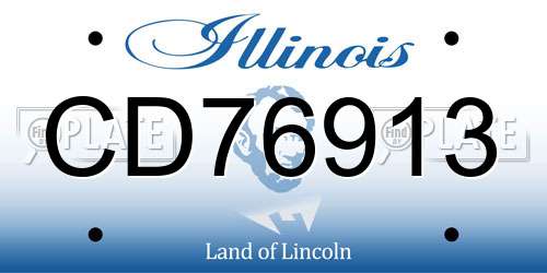 CD76913 Illinois License Plate