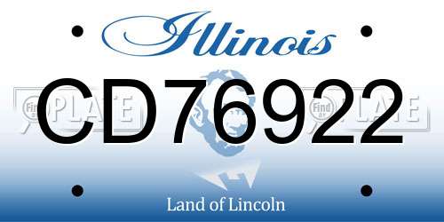 CD76922 Illinois License Plate