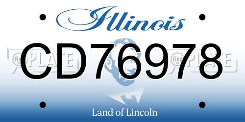 CD76978 Illinois License Plate