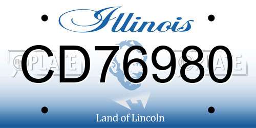 CD76980 Illinois License Plate