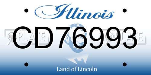 CD76993 Illinois License Plate