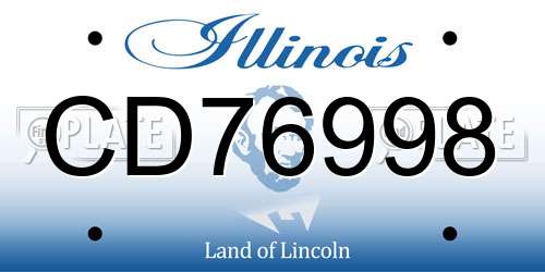 CD76998 Illinois License Plate