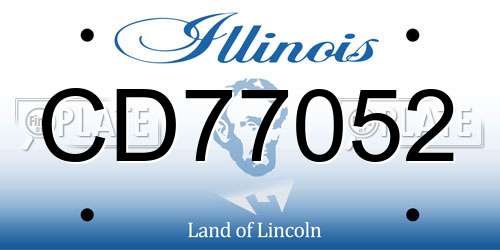 CD77052 Illinois License Plate