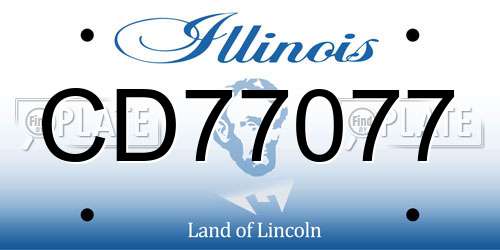 CD77077 Illinois License Plate