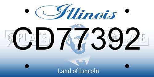 CD77392 Illinois License Plate