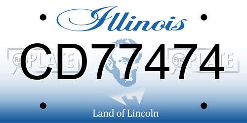 CD77474 Illinois License Plate