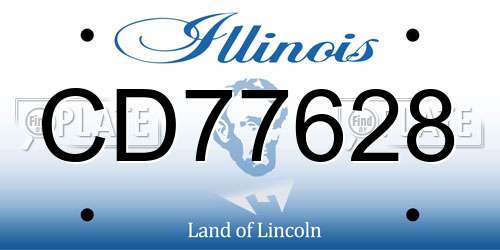 CD77628 Illinois License Plate