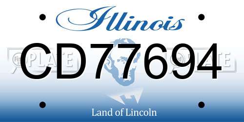 CD77694 Illinois License Plate