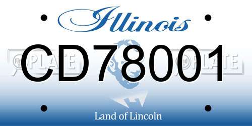 CD78001 Illinois License Plate
