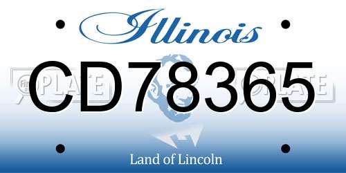 CD78365 Illinois License Plate