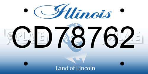 CD78762 Illinois License Plate