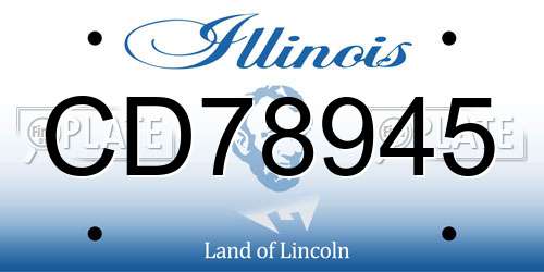 CD78945 Illinois License Plate