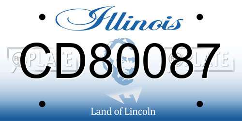 CD80087 Illinois License Plate
