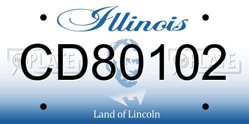 CD80102 Illinois License Plate