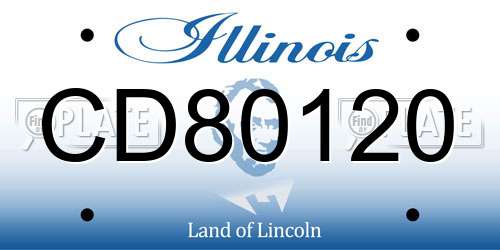 CD80120 Illinois License Plate