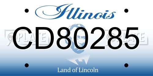 CD80285 Illinois License Plate