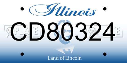 CD80324 Illinois License Plate
