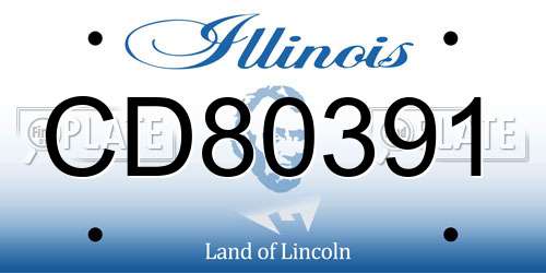 CD80391 Illinois License Plate