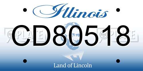CD80518 Illinois License Plate