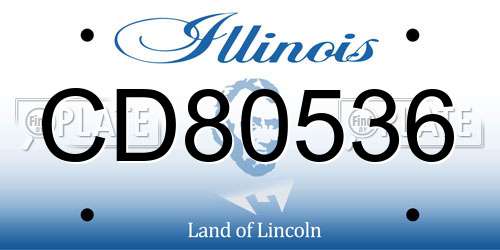 CD80536 Illinois License Plate