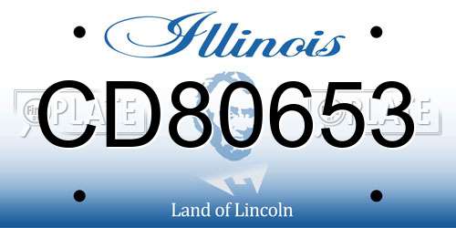CD80653 Illinois License Plate