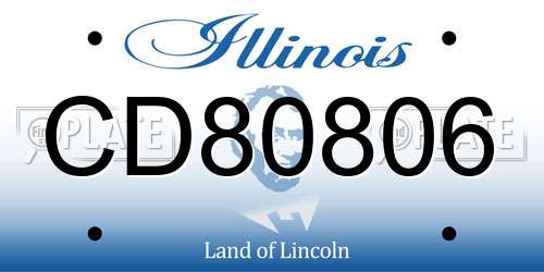 CD80806 Illinois License Plate