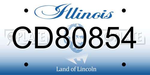CD80854 Illinois License Plate
