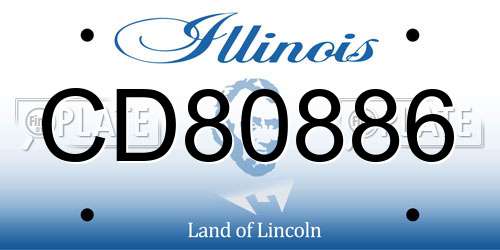 CD80886 Illinois License Plate
