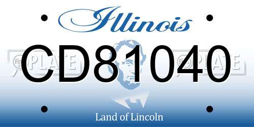 CD81040 Illinois License Plate