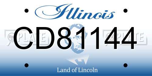 CD81144 Illinois License Plate