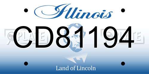 CD81194 Illinois License Plate