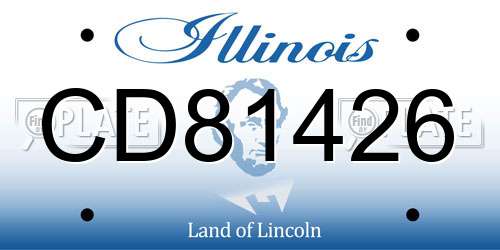 CD81426 Illinois License Plate