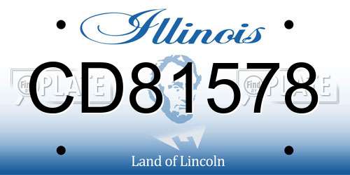 CD81578 Illinois License Plate