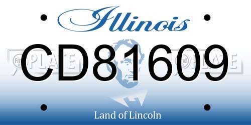 CD81609 Illinois License Plate