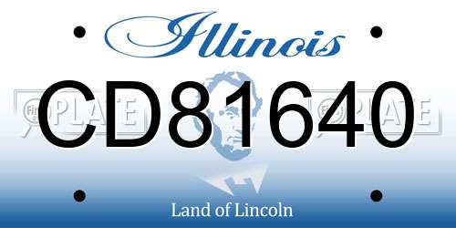 CD81640 Illinois License Plate