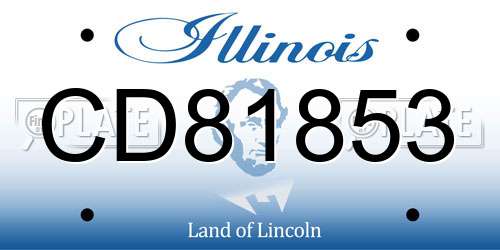 CD81853 Illinois License Plate