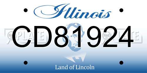 CD81924 Illinois License Plate