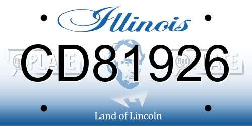 CD81926 Illinois License Plate