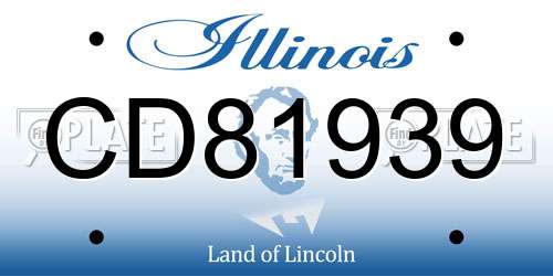 CD81939 Illinois License Plate