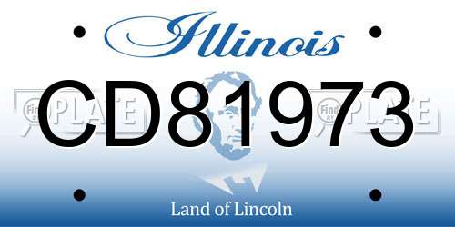 CD81973 Illinois License Plate