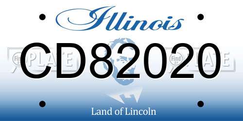 CD82020 Illinois License Plate
