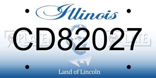 CD82027 Illinois License Plate
