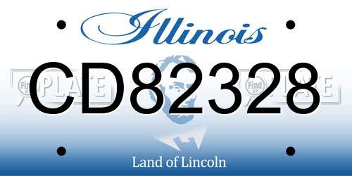 CD82328 Illinois License Plate
